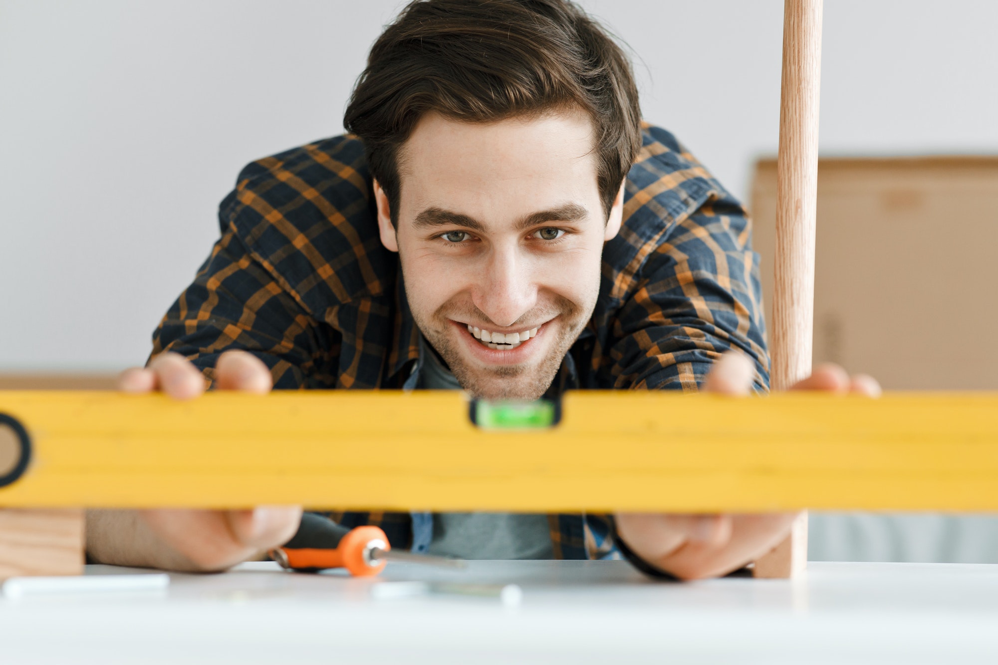 Carpenter, repairman, contractor, builder, handyman, blogger at work, favorite profession and home