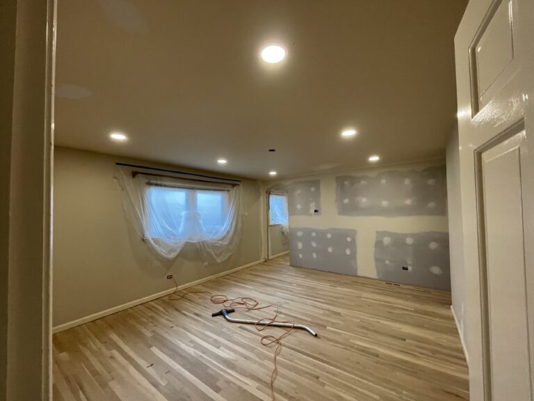 The transformation of a wooden floor from dull and damaged to vibrant and restored, emphasizing the craftsmanship in floor renovation.